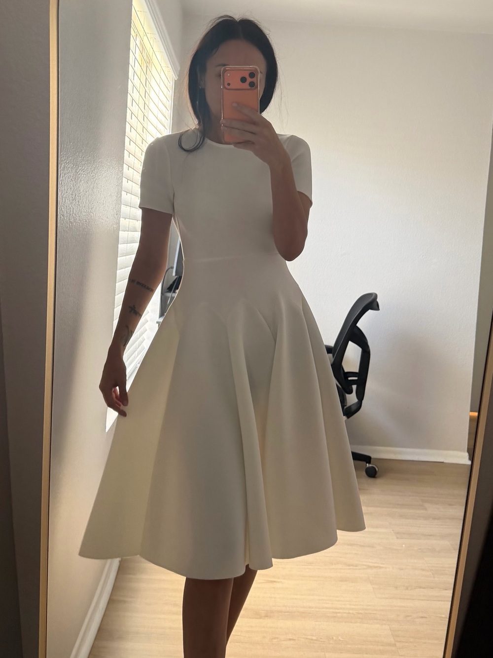 ASOS white Fit-and-Flare Midi Dress